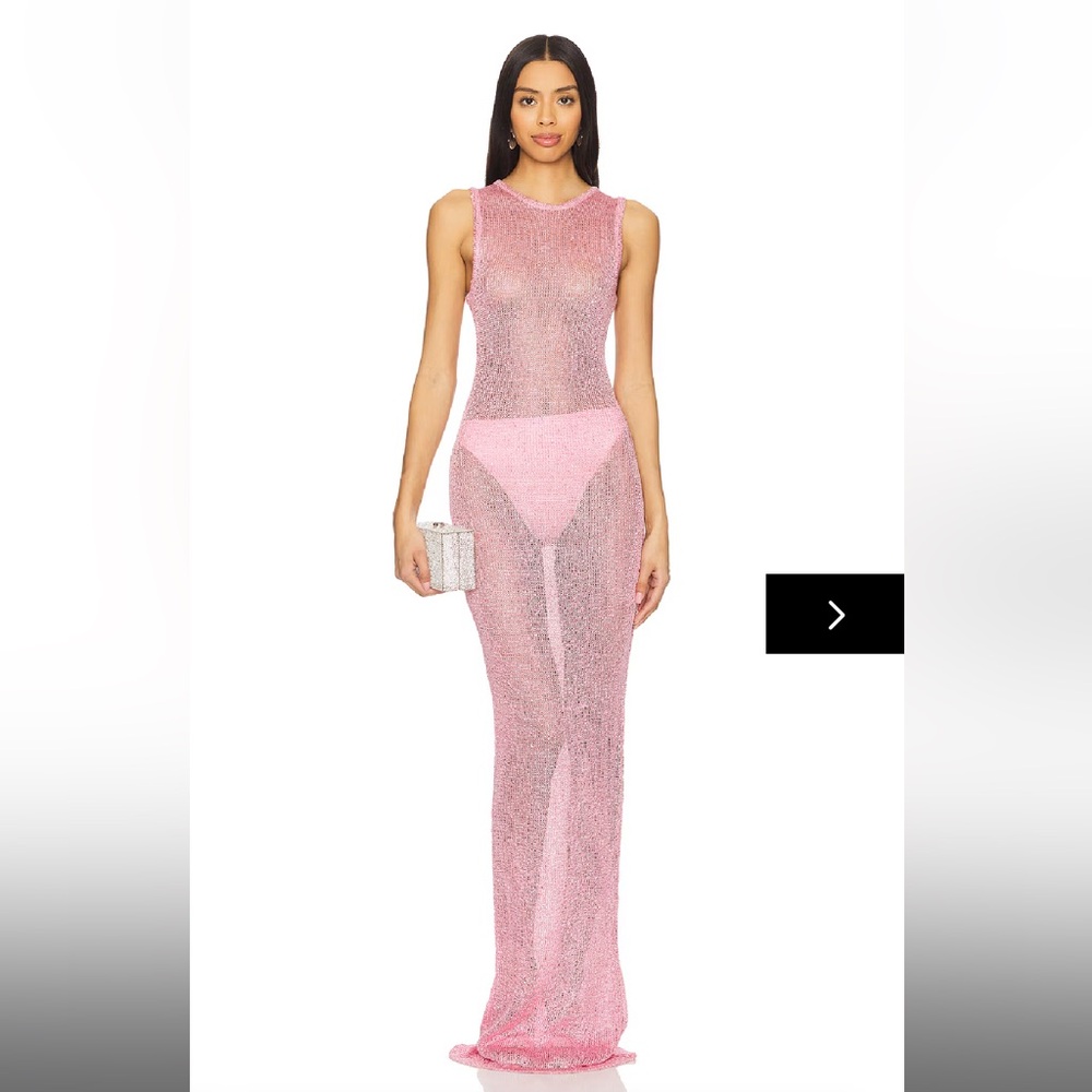 Superdown Pink Sheer Maxi Dress NEW